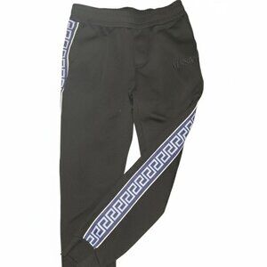 Versace Logo Stripe Embossed Cuffed Track Pants Size XL